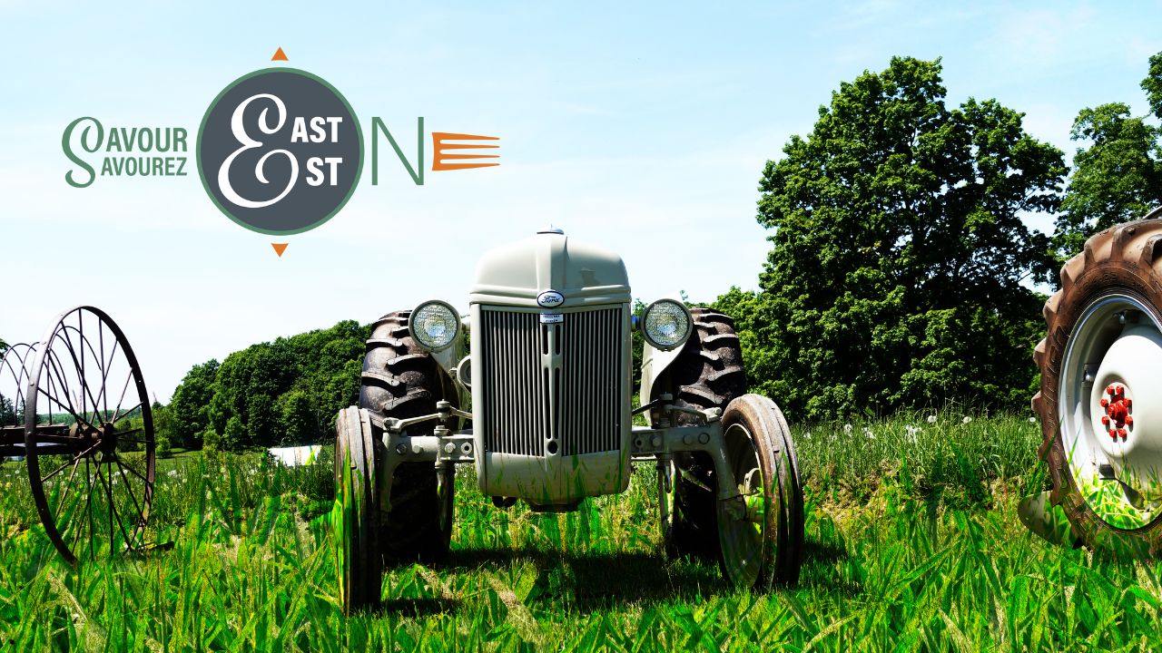 tractor in field with SavourEastON logo