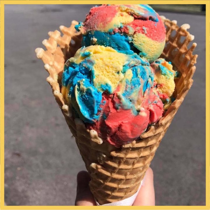 Colorful ice cream cone