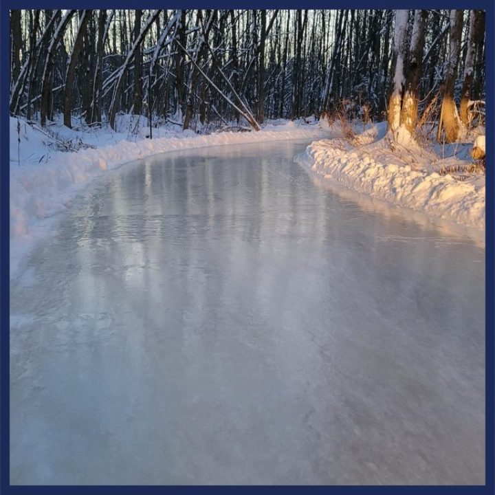 Ice rink in the woods