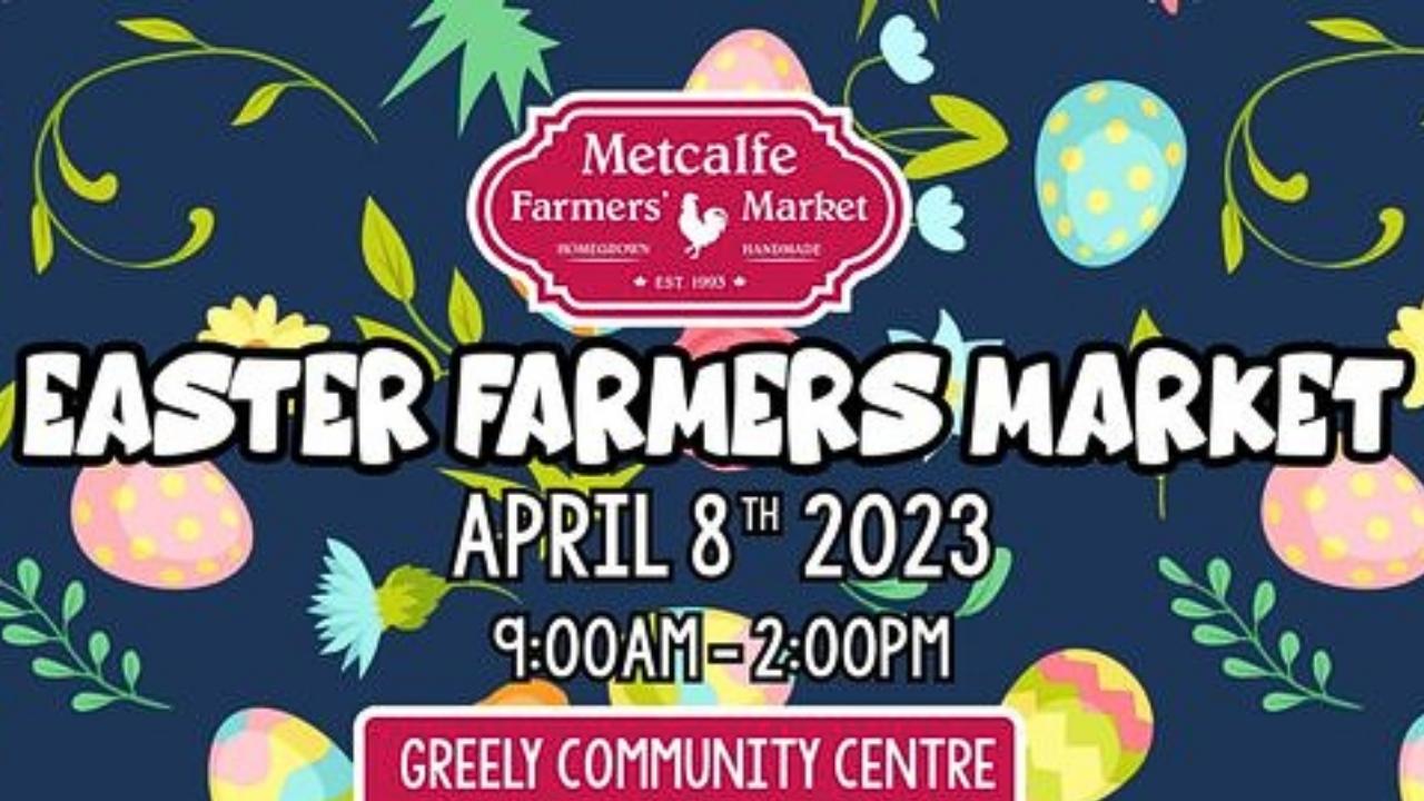metcalfe farmers market logo on easter farmers market poster