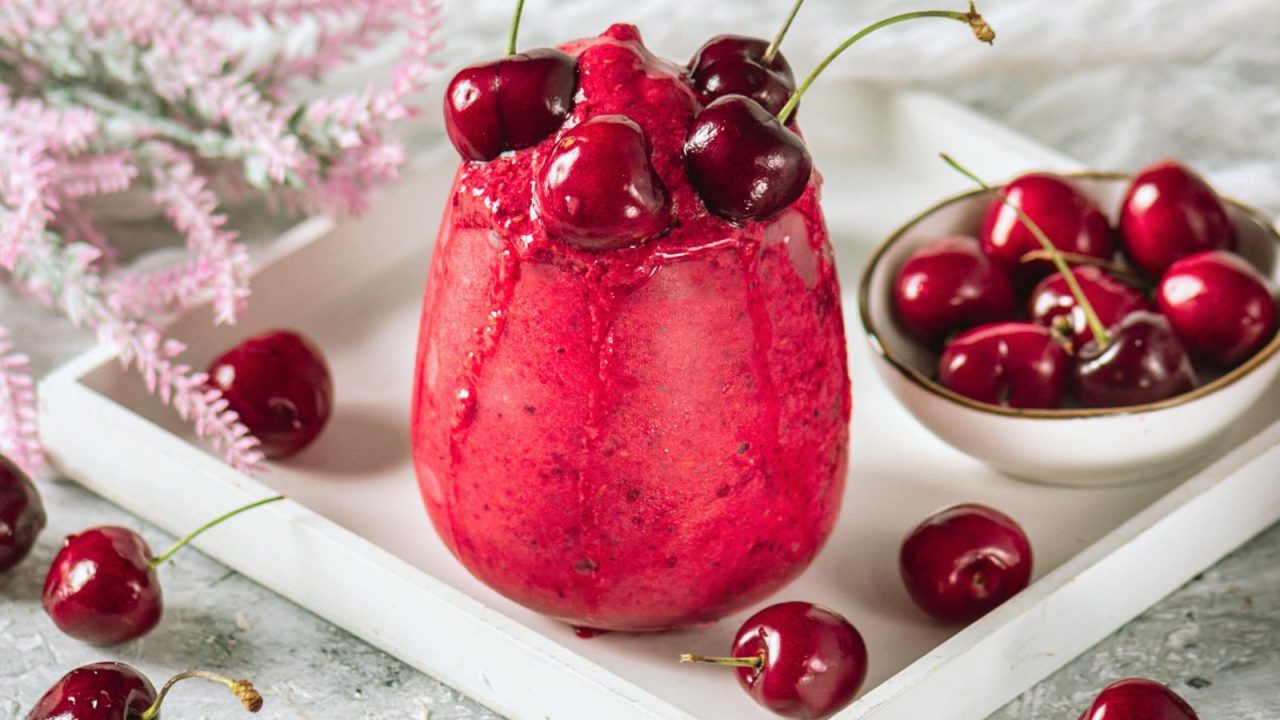 Glass of Cherry Berry Smothie