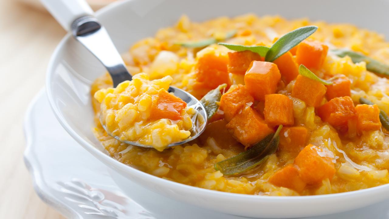 Pumpkin sage risotto