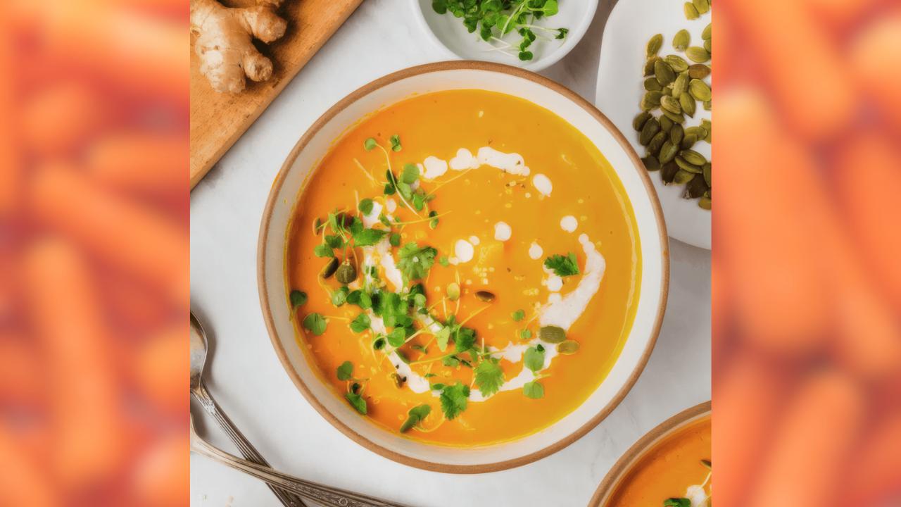 Carrot Ginger Soup in a bowl